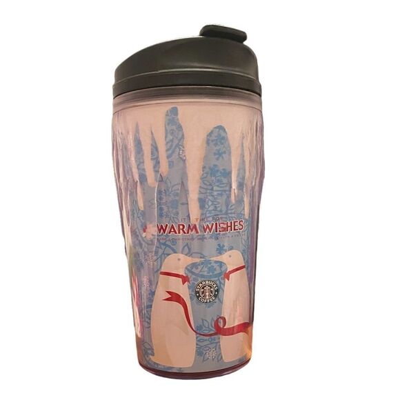 RARE Vintage 2002 Starbucks 12 oz Christmas Penguin Travel Mug - Picture 1 of 8
